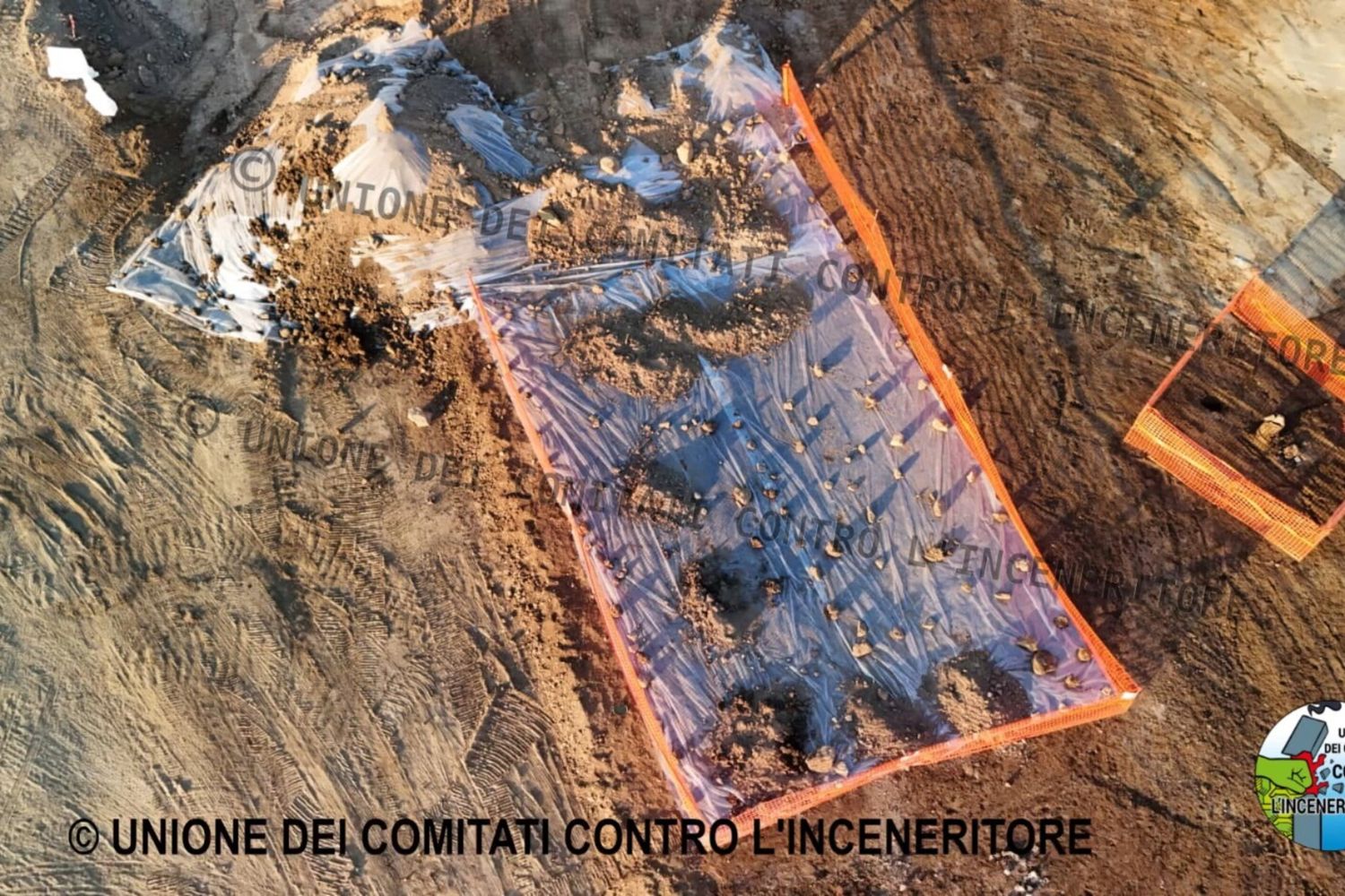 Scavi nell'area di Santa Palomba dove sorgerà il termovalorizzatore
