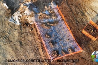 Scavi nell'area di Santa Palomba dove sorgerà il termovalorizzatore