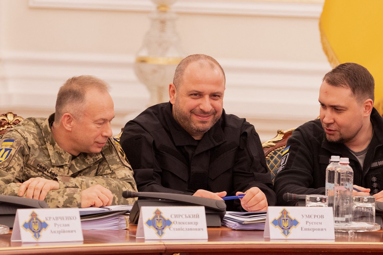 Da sinistra: Oleksandr Syrsky, Rustem Umerov e Kyrylo Budanov