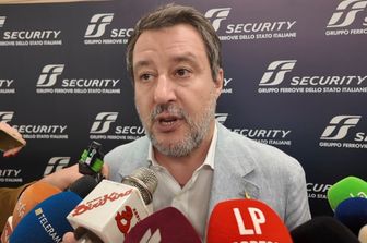 Matteo Salvini nella Sala Esquilino della stazione di Roma Termini