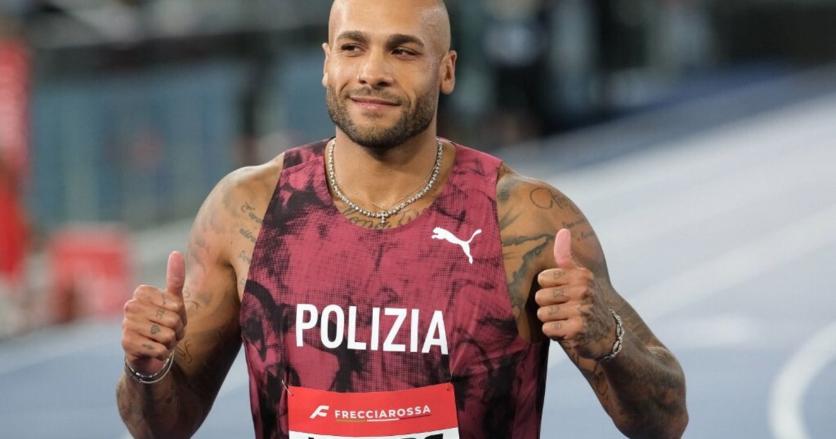 Marcell Jacobs in raduno con gli staffettisti azzurri, preparazione per gli Europei di Birmingham
