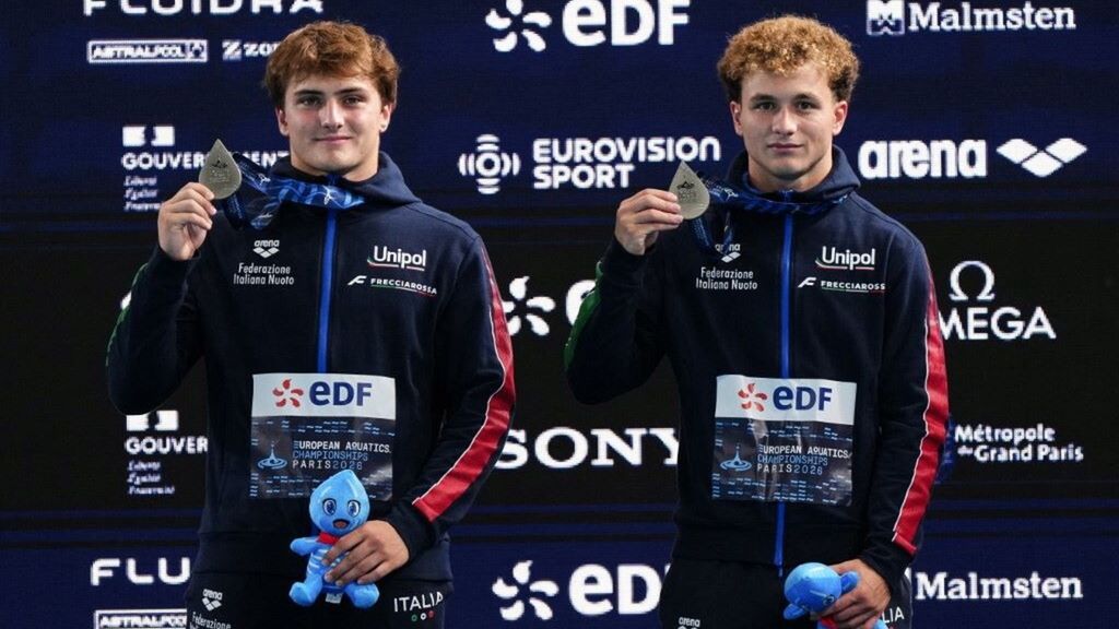 Simone Conte e Raffaele Pelligra argento ai campionati europei di tuffi nel sincro piattaforma