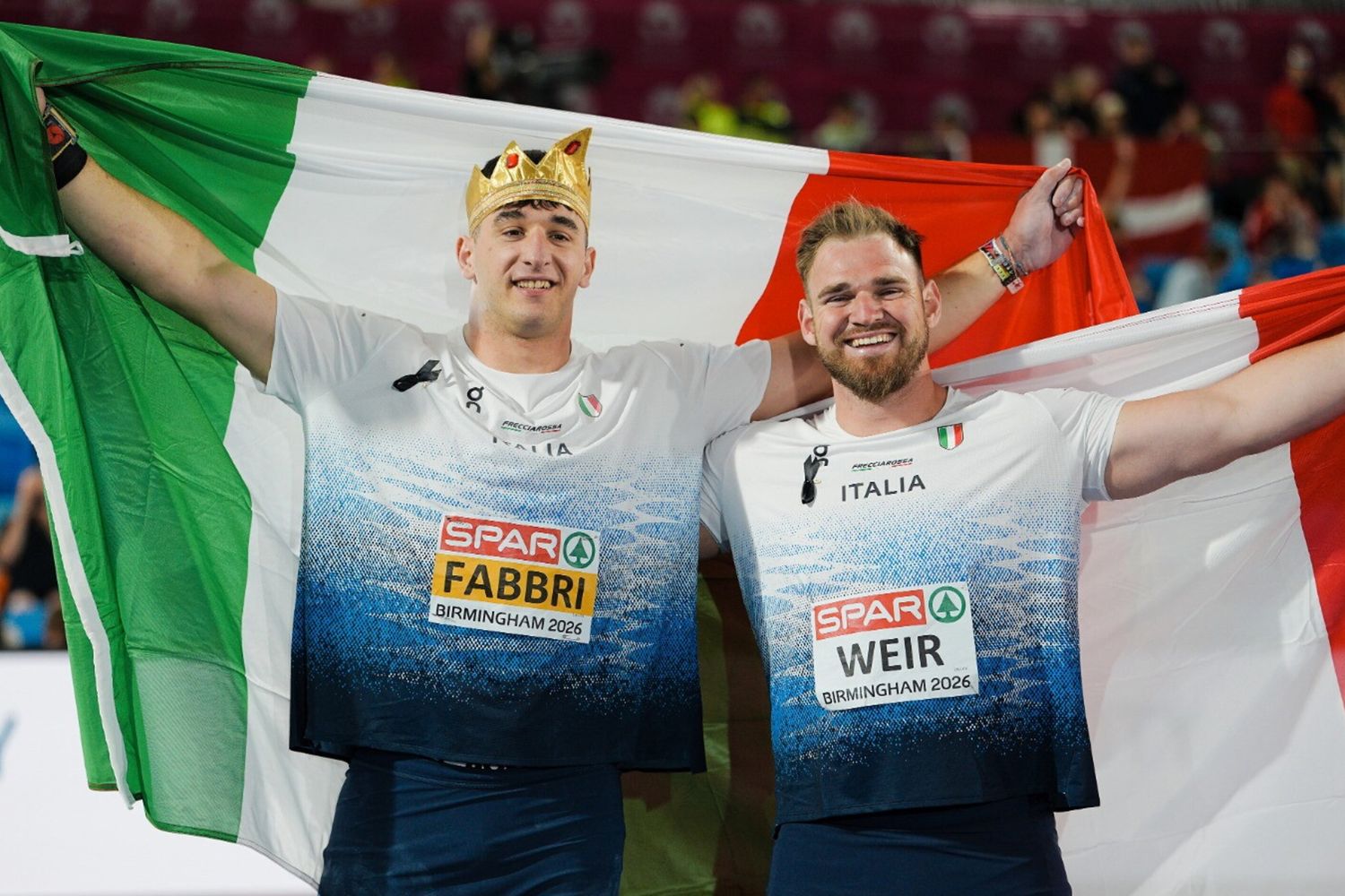 Laonardo Fabbri e Zane Weir, oro e argento nel lancio del peso agli Europei