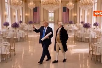 Trump pubblica video IA in cui mostra a George Washington la nuova ballroom della Casa Bianca