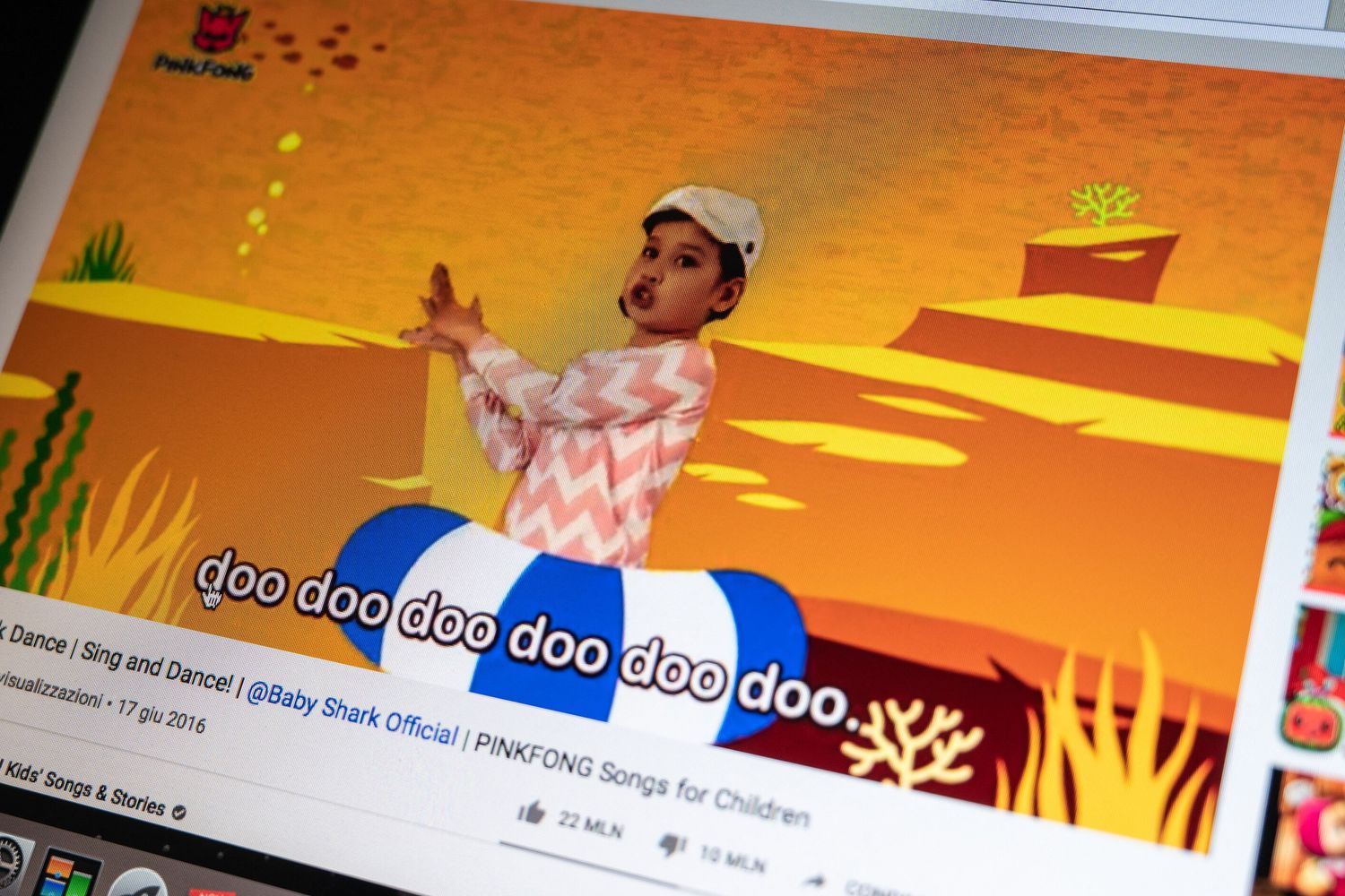 Un frame della 'Baby Shark Dance'
