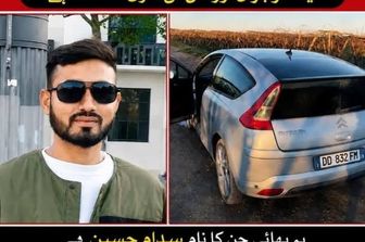 Il bracciante Sadam Houssain e l'auto in cui è stato ritrovato morto