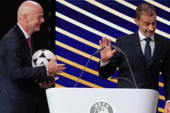 Gianni Infantino e il presidente della Uefa Aleksander Ceferin