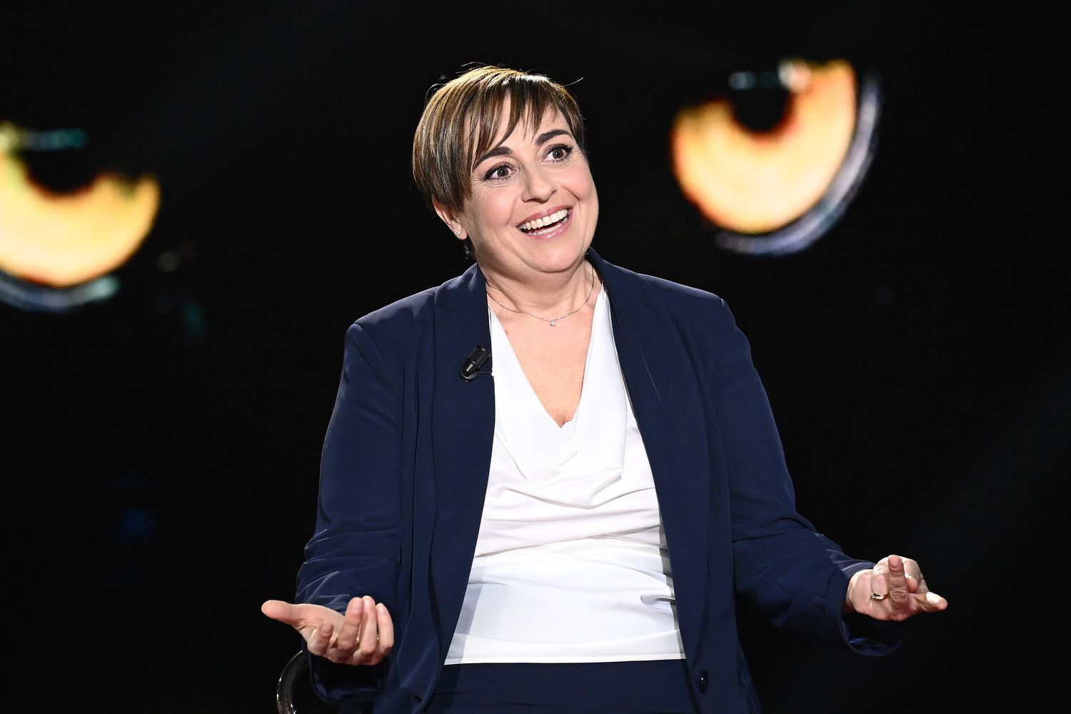 Benedetta Rossi durante l'intervista a Belve