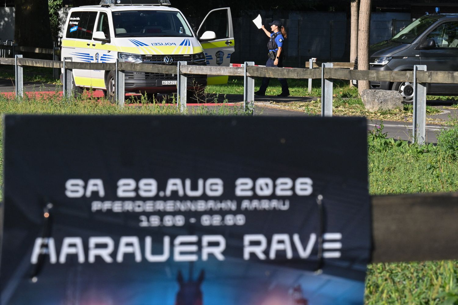 Il luogo dove si è svolto il rave party, l'ippodromo di Schachen nel canton Argovia
