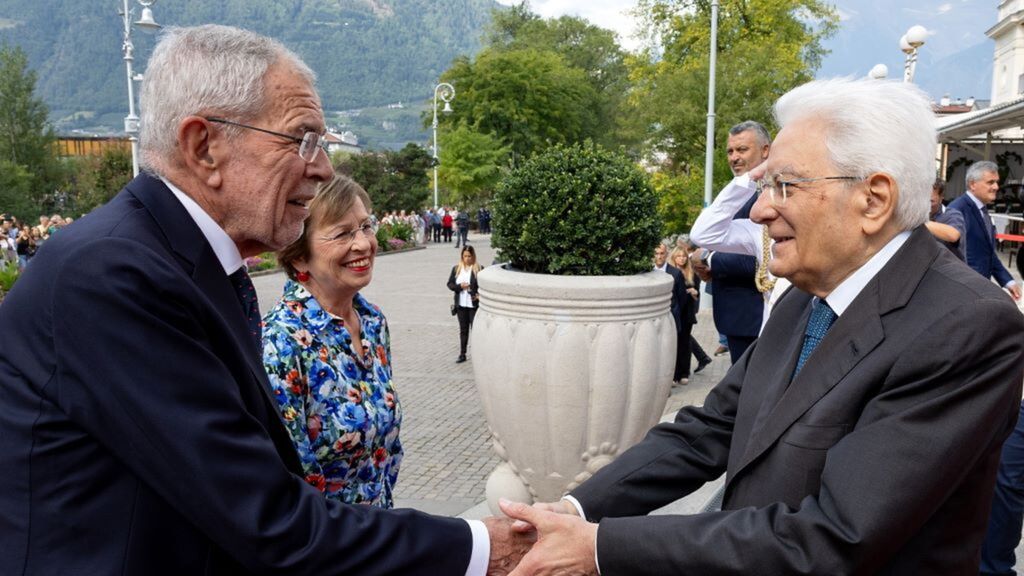 Il presidente Sergio Mattarella e il presidente Alexander Van der Bellen