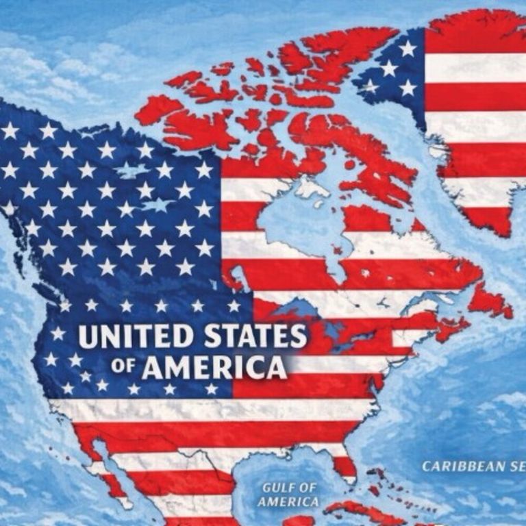 La mappa del Nord America pubblicata da Trump su Truth Social