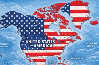 La mappa del Nord America pubblicata da Trump su Truth Social