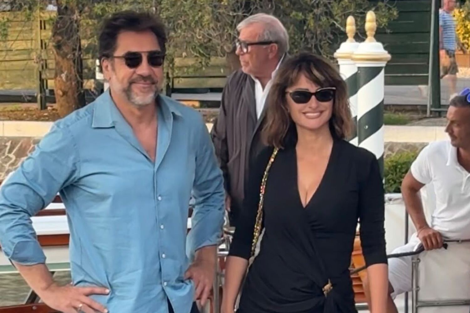 Javier Bardem e Penelope Cruz al loro arrivo a Venezia