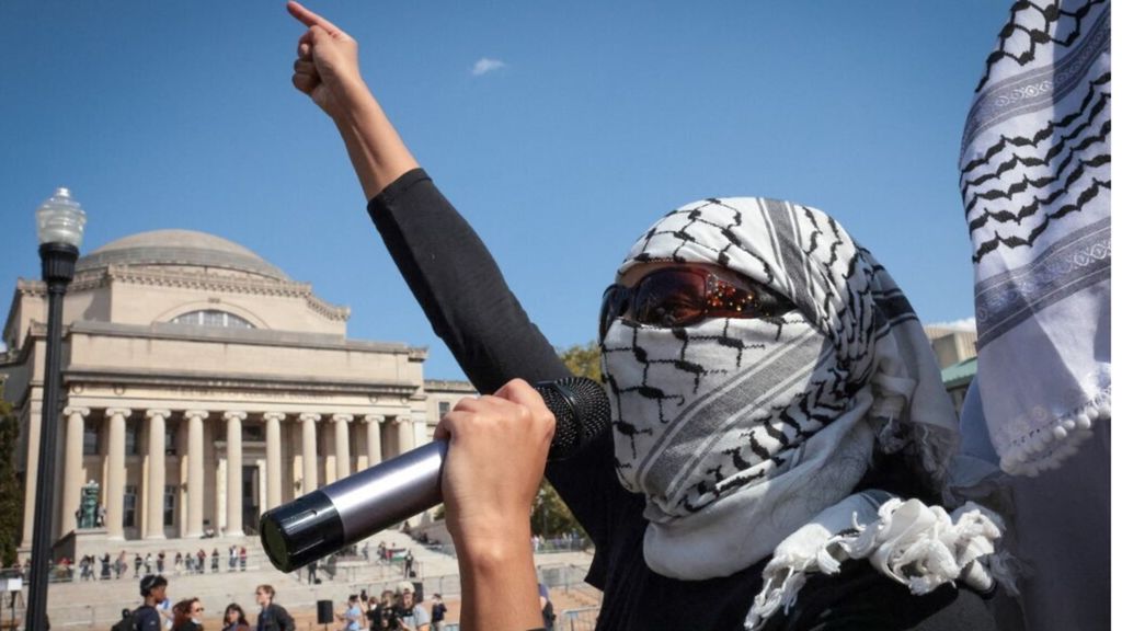Manifestazione Pro Palestina nel campus della Columbia University