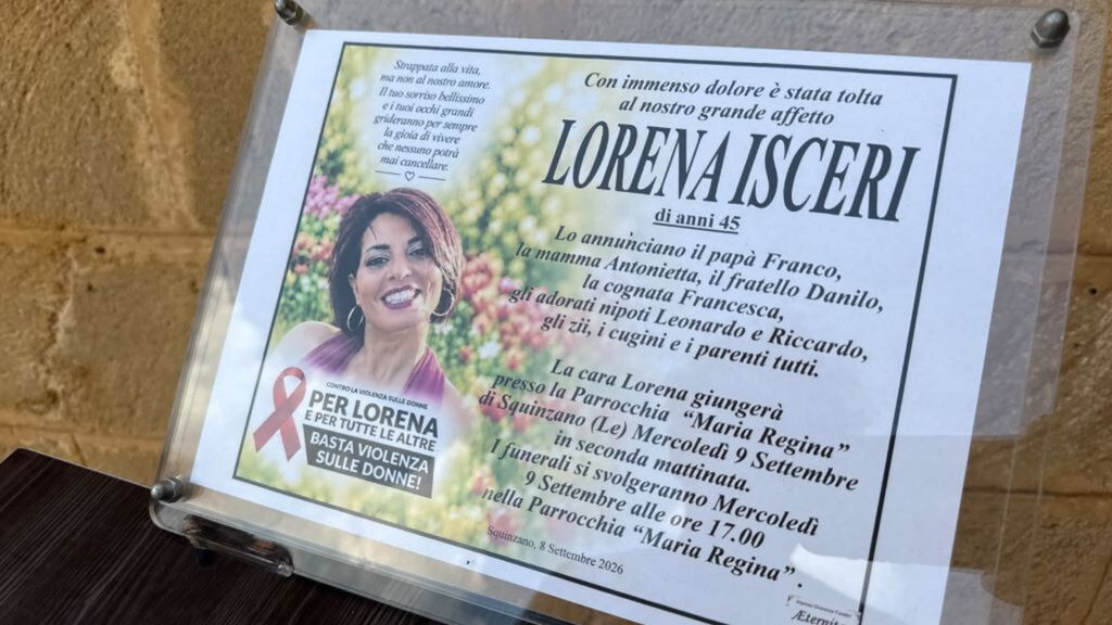 I funerali di Lorena Isceri a Squinzano