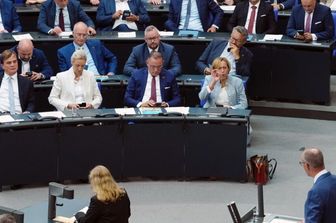 Il cancelliere Friedrich Merz si rivolge al gruppo parlamentare dell'AfD