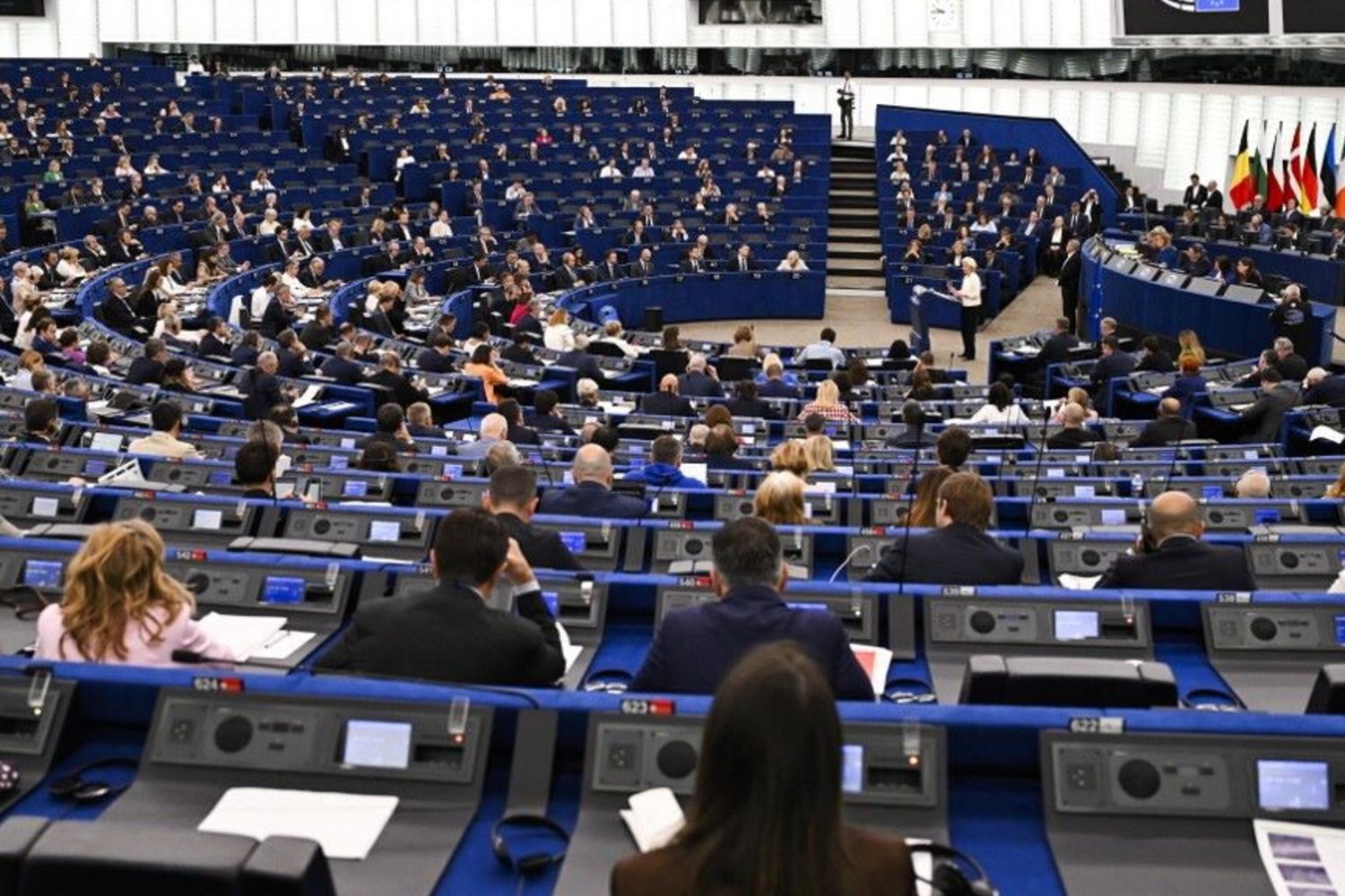 Ursula von der Leyen al Parlamento europeo a Strasburgo nel discorso annuale sullo stato dell'Unione