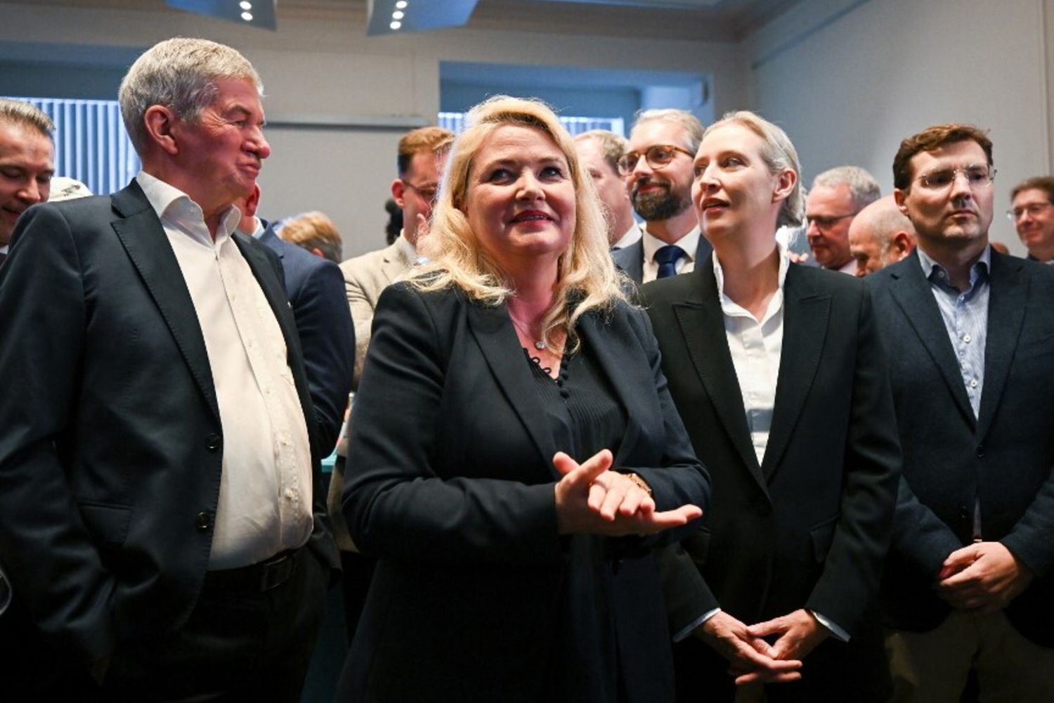 Kristin Brinker, candidata di punta dell'AfD a Berlino, e Alice Weidel