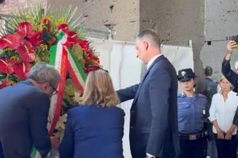 Il ministro Alessandro Giuli al Colosseo