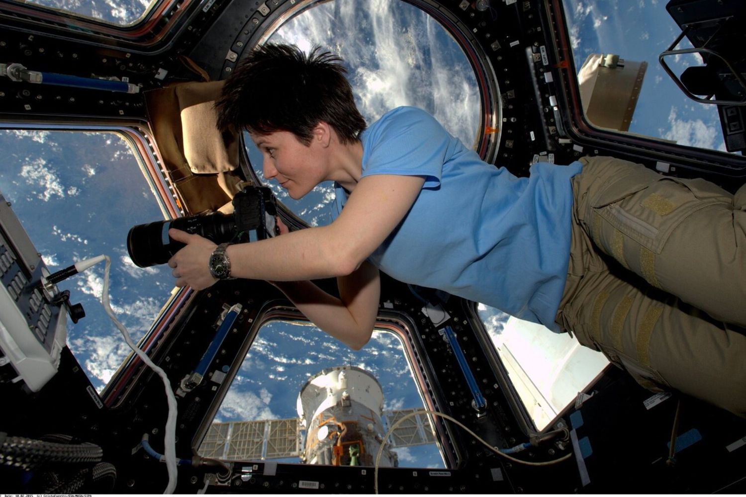 Samantha Cristoforetti a bordo della Stazione Spaziale Internazionale
