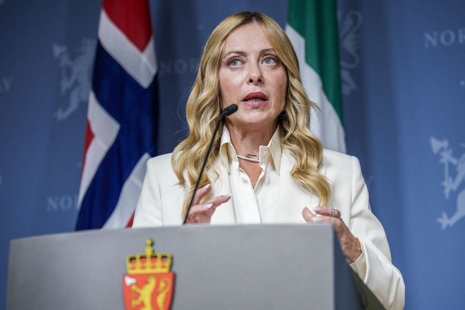 La premier Giorgia Meloni a Oslo
