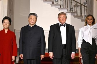 Donald e Melania Trump e Xi Jinping e Peng Liyuan