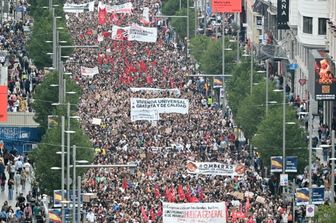 Protesta contro gli sfratti a Madrid