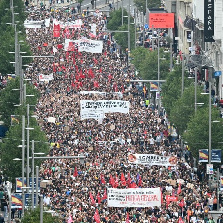 Protesta contro gli sfratti a Madrid