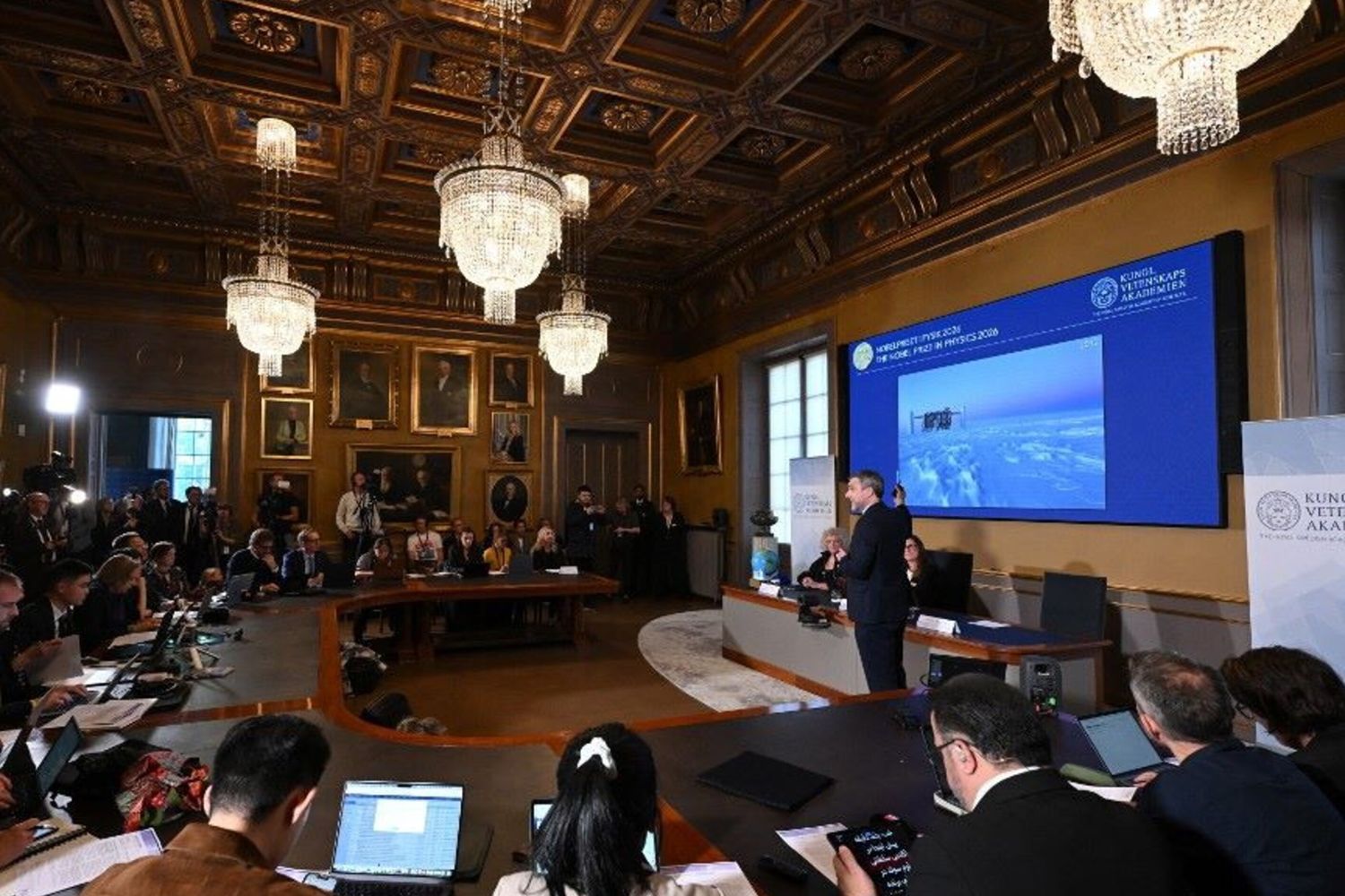 L'Accademia reale svedese delle scienze a Stoccolma annuncia il vincitore del premio Nobel per la Fisica 2026