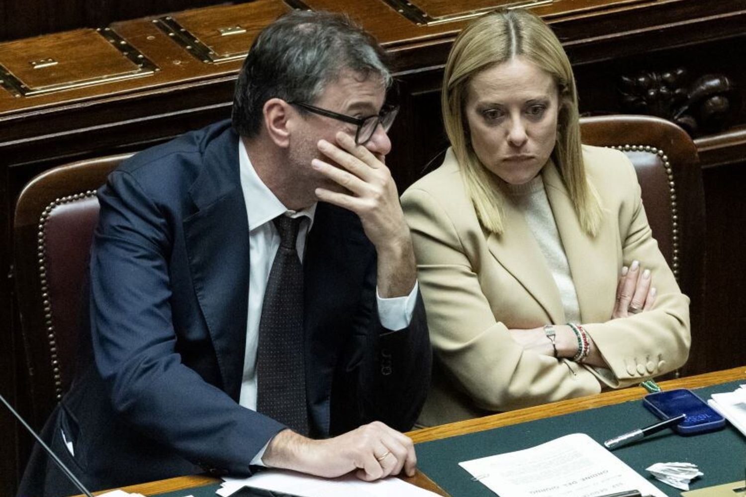 La premier Giorgia Meloni e il ministro dell'Economia e delle Finanze Giancarlo Giorgetti
