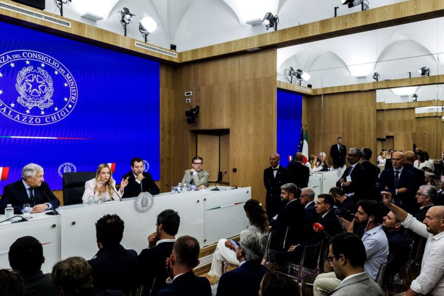 Conferenza stampa del premier Giorgia Meloni