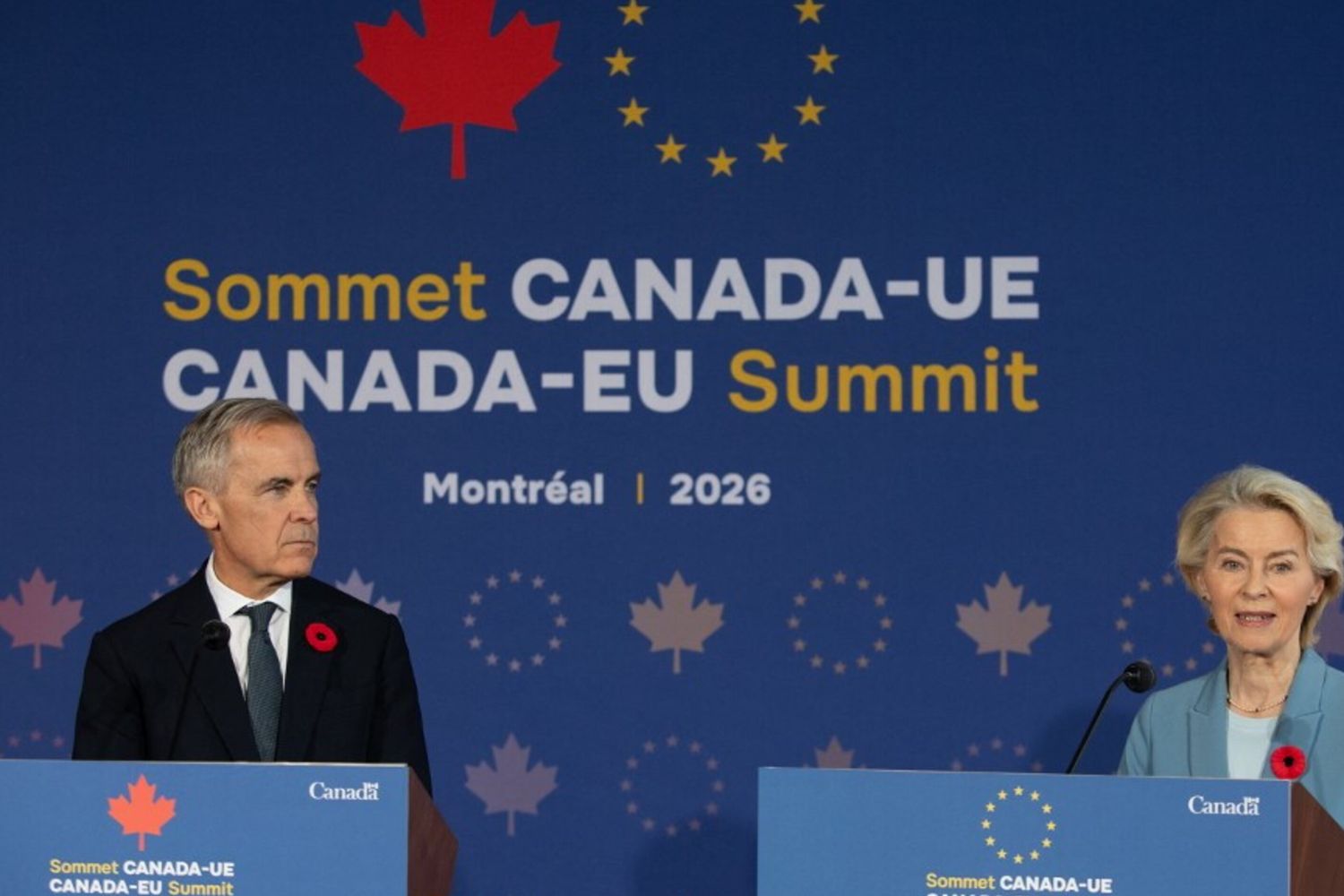 Ursula Von der Leyen e Mark Carney