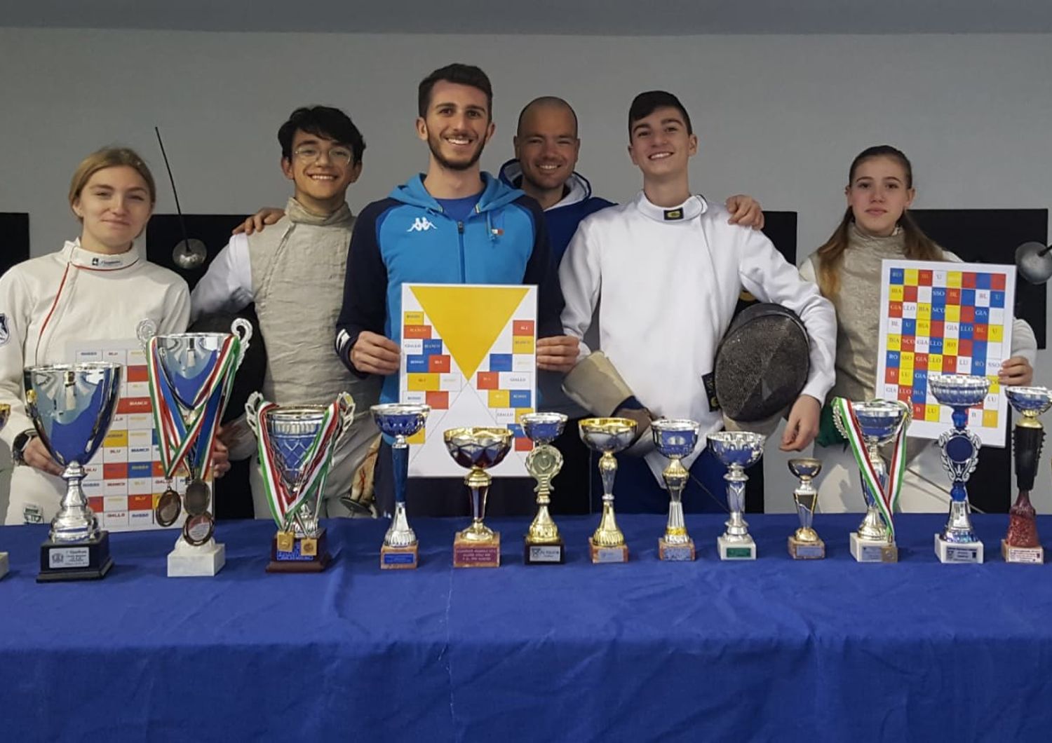 Atleti della scherma e il mental coach Luca De Rose