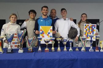 Atleti della scherma e il mental coach Luca De Rose