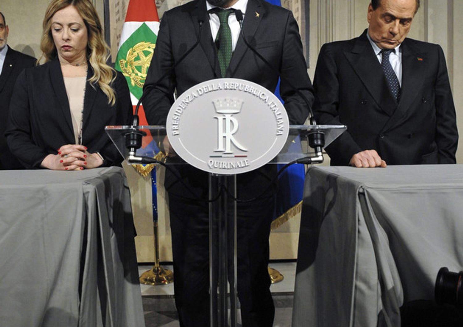 Giorgia Meloni, Matteo Salvini e Silvio Berlusconi