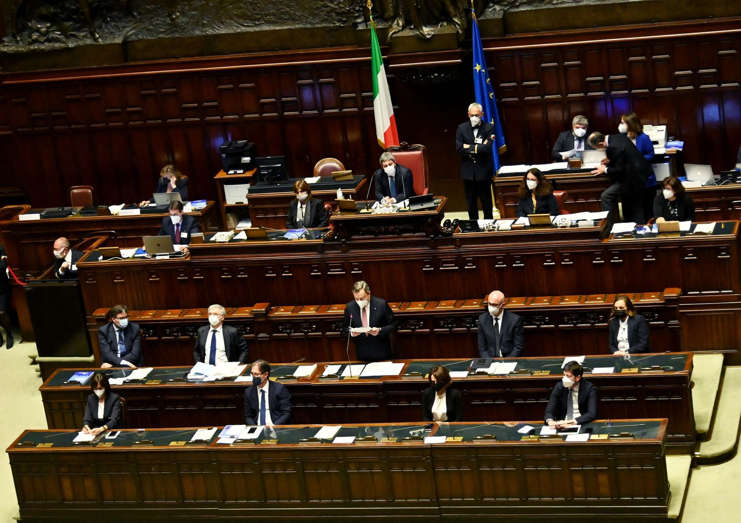 Il governo Draghi in aula alla Camera