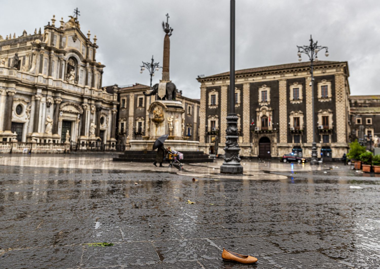Il centro di Catania dopo il nubifragio&nbsp;
