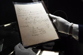 Manoscritto autografo di Albert Einstein sulla 'Teoria della relativit&agrave;'