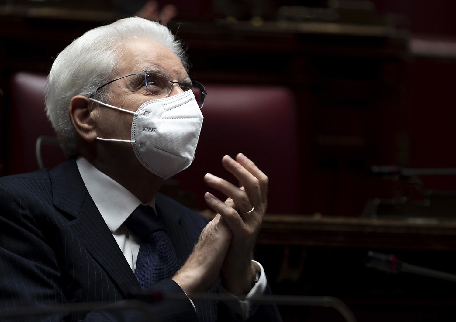 Il presidente Sergio Mattarella nell'Aula di Montecitorio&nbsp;