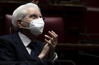 Il presidente Sergio Mattarella nell'Aula di Montecitorio&nbsp;