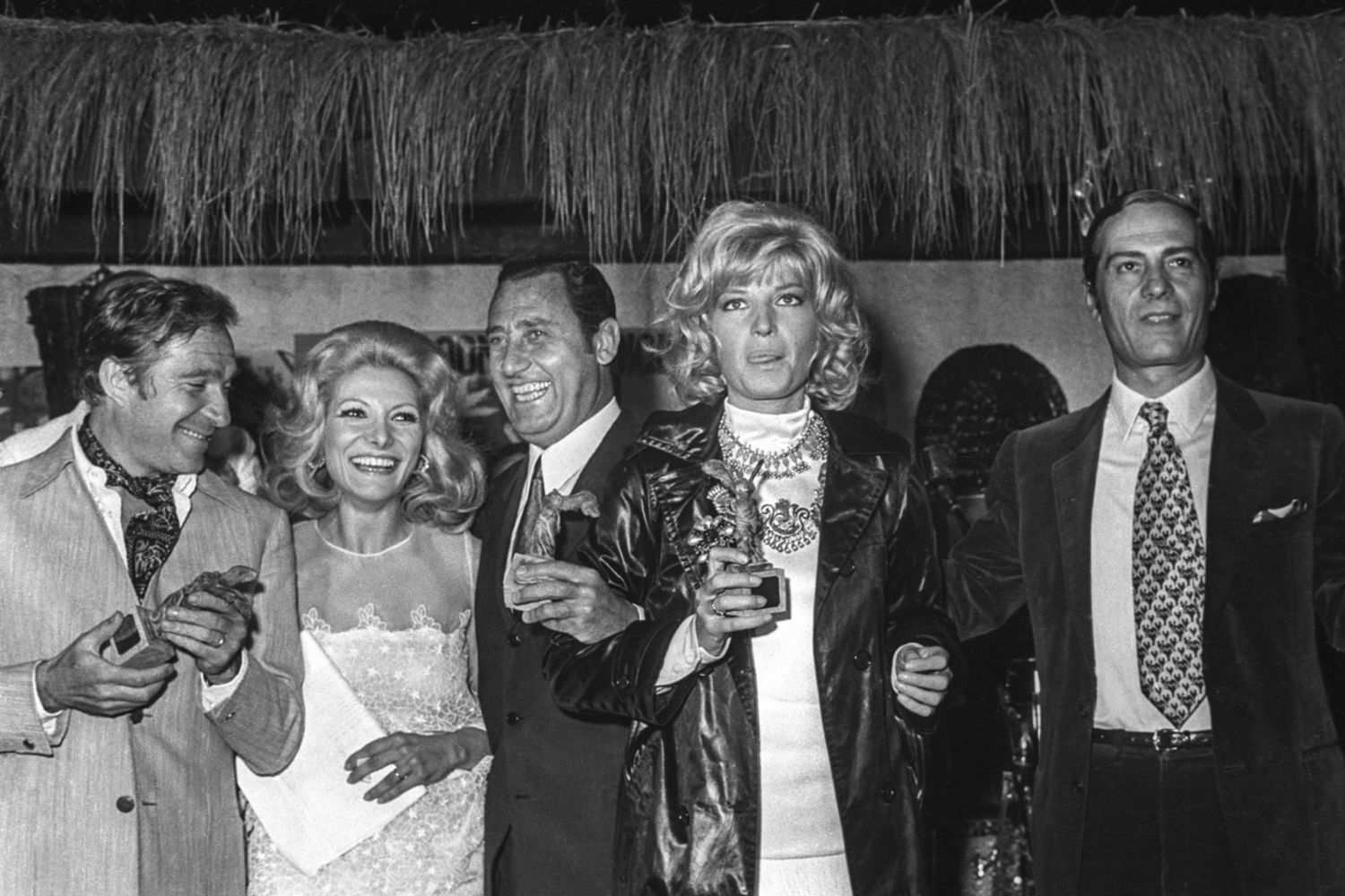 Ugo Tognazzi, Alberto Sordi, Monica Vitti e Nino Manfredi nel 1974