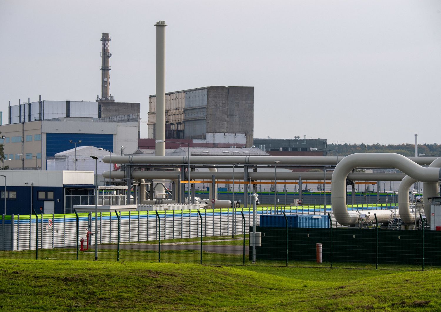la stazione di ricezione del gas del gasdotto Nord Stream 2 del Mar Baltico a Lubmin in Germania&nbsp;