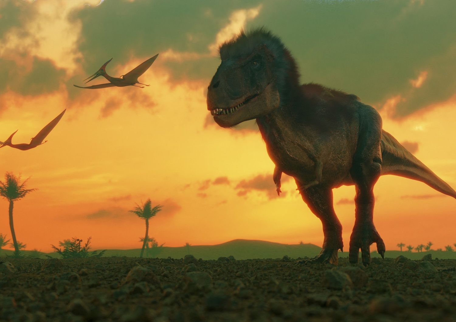 Una ricostruzione grafica di un Tyrannosaurus Rex