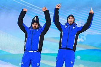 Giacomo Bertagnolli (a destra) con la sua guida Andrea Ravelli