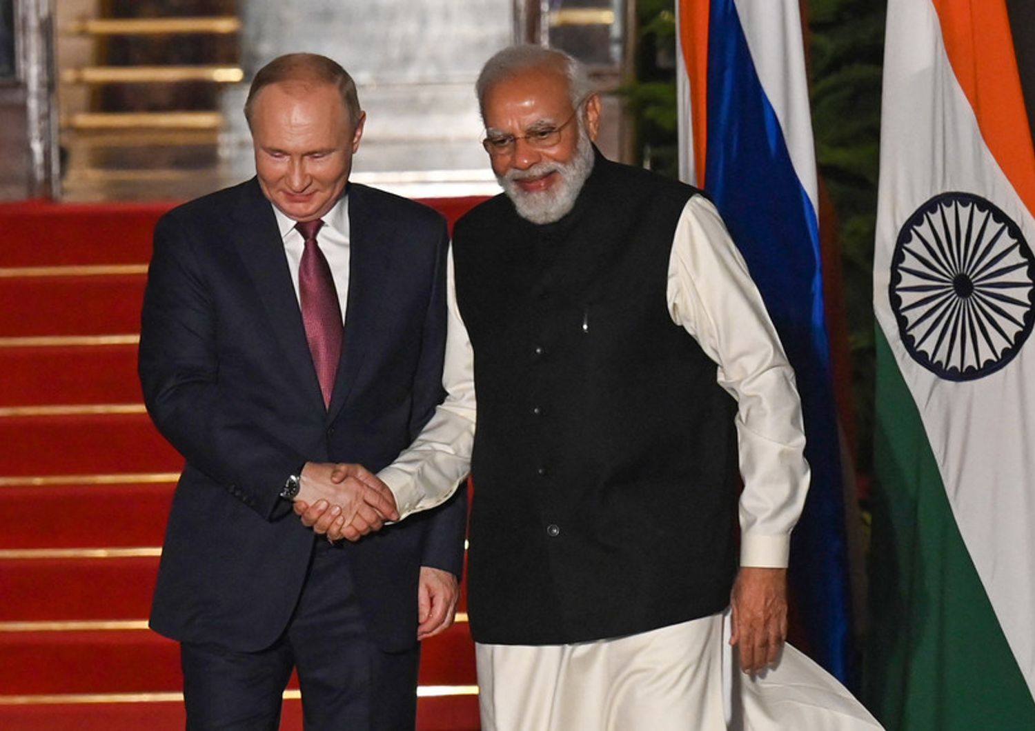 Vladimir Putin e Narendra Modi &nbsp;