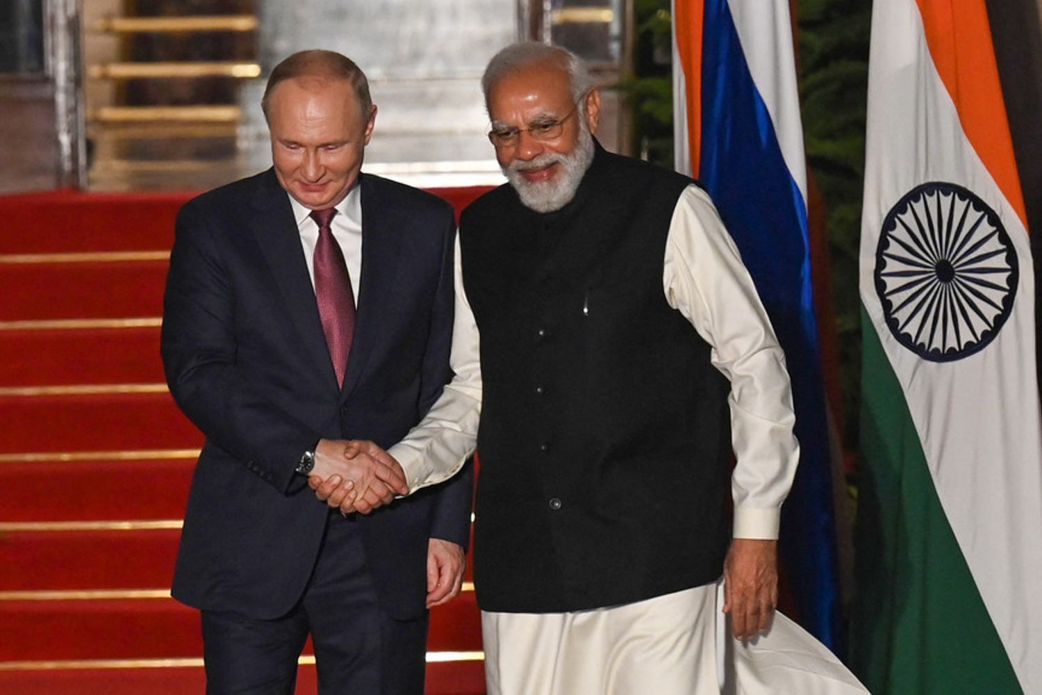 Vladimir Putin e Narendra Modi &nbsp;