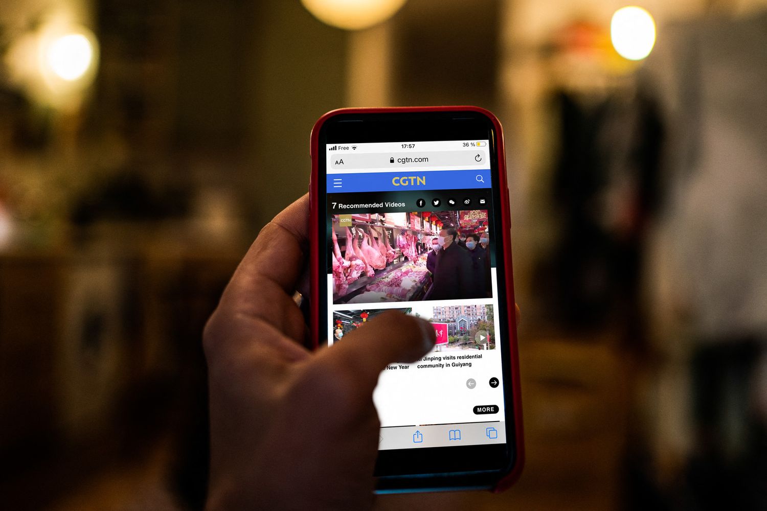 Il sito della tv di stato cinese