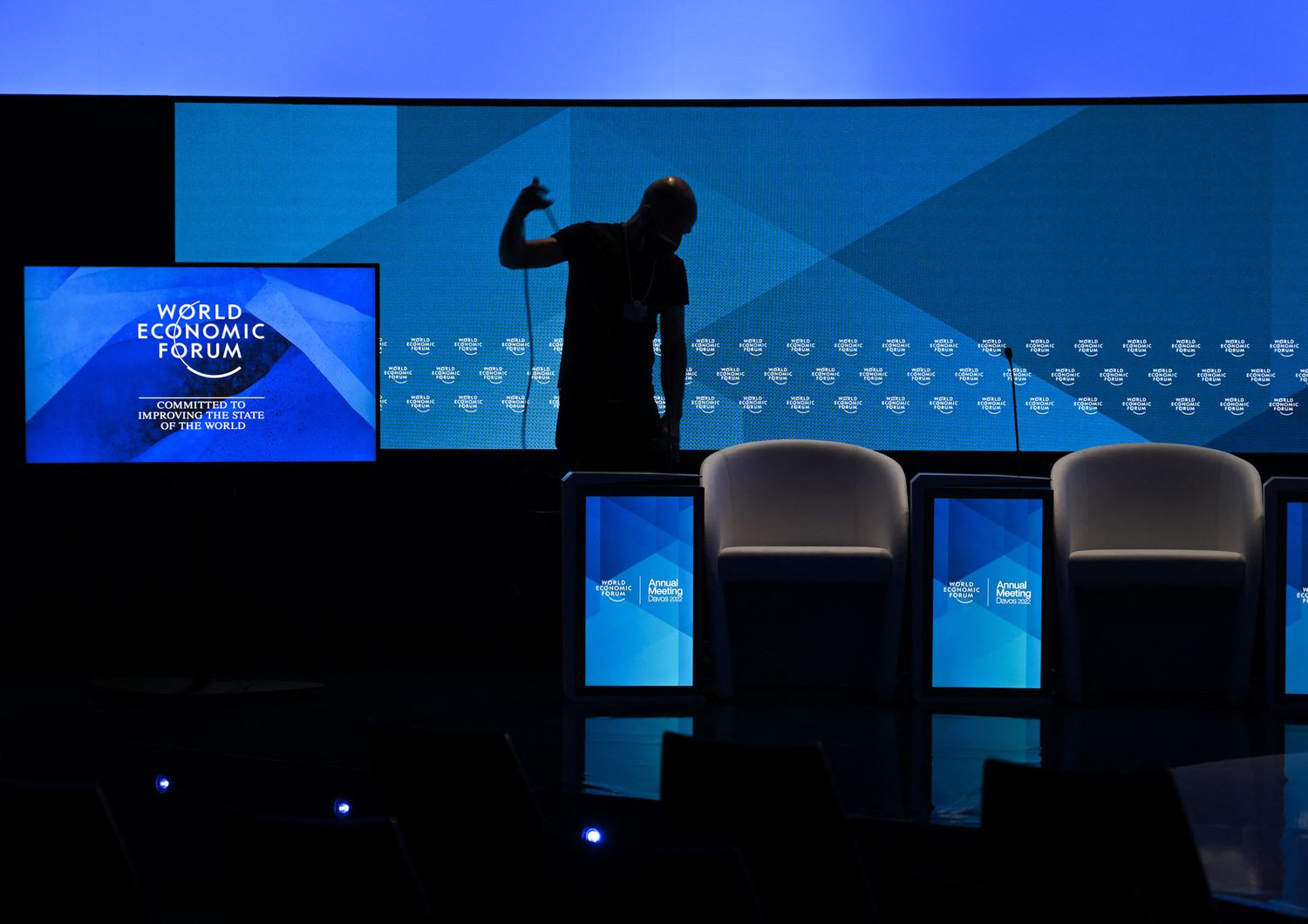 L'allestimento del Forum di Davos 2022
