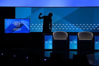 L'allestimento del Forum di Davos 2022