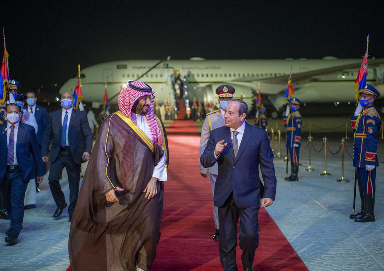 Il principe Mohammed bin Salman con il presidente egiziano Abdel Fattah al-Sisi&nbsp;